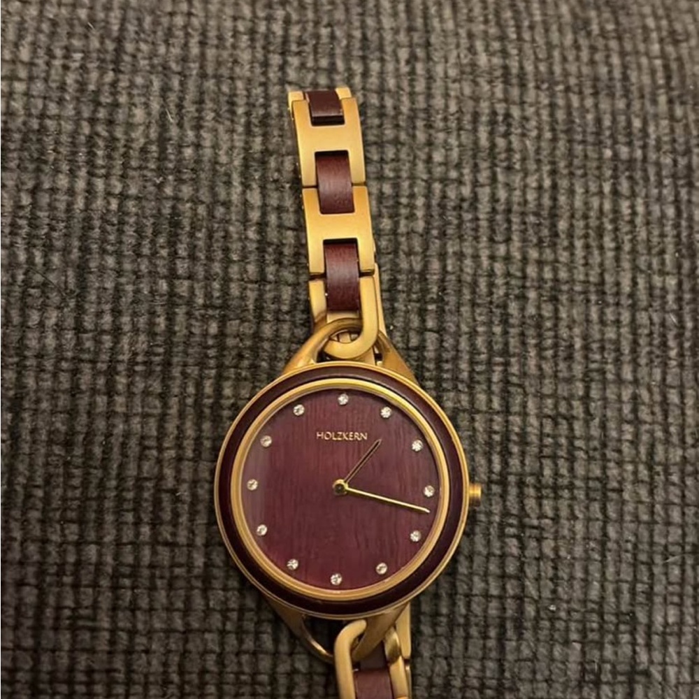 Gold and Brown Women's Watch